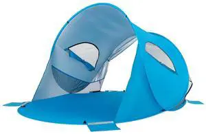 4 Person Sun Shelter for Beach, Light Weight Boat Shape Beach Awning Blue White (87 x 62.9 x 46.4) (L x W x H) 4 Person Sun Shelter for Beach, Light Weight Boat Shape Beach Awning Blue White (87 x 62.9 x 46.4) (L x W x H)