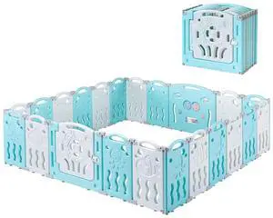 22 Panels Kids Safety Play Center Yard Baby Playpen Kids Activity Centre Indoor or Outdoor, Portable Play Yard with Gate for Babies, Infant, Toddlers Blue (20 Panels+1 Gate+ 1 Game Board) 22 Panels Kids Safety Play Center Yard Baby Playpen Kids Activity Centre Indoor or Outdoor, Portable Play Yard with Gate for Babies, Infant, Toddlers Blue (20 Panels+1 Gate+ 1 Game Board)