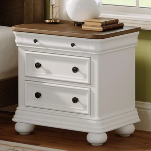 26" Fully Assembled Solid Wood Nightstand, Traditional Bedside Table with 3 Drawers, Sofa End Table for Bedroom, Vintage Large Night Stand, Antique White 26" Fully Assembled Solid Wood Nightstand, Traditional Bedside Table with 3 Drawers, Sofa End Table for Bedroom, Vintage Large Night Stand, Antique White