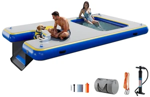 Inflatable Floating Dock with Portable Carry Bag and Ladder, Heavy-Duty Non-Slip Surface Water Platform Inflatable Floating Dock with Portable Carry Bag and Ladder, Heavy-Duty Non-Slip Surface Water Platform