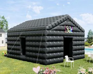 20x16.5x14 FT Large Inflatable Nightclub Tent for Adults, Black Portable Inflatable Night Club Gazebo with 2 Side Doors & Logo Area for Birthday, Wedding, Backyard Events 20x16.5x14 FT Large Inflatable Nightclub Tent for Adults, Black Portable Inflatable Night Club Gazebo with 2 Side Doors & Logo Area for Birthday, Wedding, Backyard Events