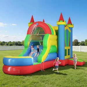 Commercial Bounce House, Inflatable Bouncer with Air Blower, Jumping Castle with Slide, Outdoor Indoor Bouncy Castle with 100% PVC Material for Kids 3-12 (252×139×122in) Commercial Bounce House, Inflatable Bouncer with Air Blower, Jumping Castle with Slide, Outdoor Indoor Bouncy Castle with 100% PVC Material for Kids 3-12 (252×139×122in)