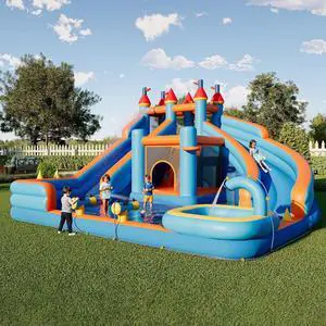 Bounce House, Inflatable Bouncer with 550W Air Blower, Jumping Castle with Slide, Outdoor Indoor Bouncy Castle with Oxford Fabric for Kids 3-12 (179.1×169.3×108.3IN) Bounce House, Inflatable Bouncer with 550W Air Blower, Jumping Castle with Slide, Outdoor Indoor Bouncy Castle with Oxford Fabric for Kids 3-12 (179.1×169.3×108.3IN)
