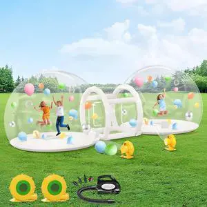 11.5FT & 11.5FT Bubble House with Balloons, PVC Inflatable Balloon House with Two 370W Air Blowers and 650W Air Pump for Parties, Commercial Use, Wedding 11.5FT & 11.5FT Bubble House with Balloons, PVC Inflatable Balloon House with Two 370W Air Blowers and 650W Air Pump for Parties, Commercial Use, Wedding