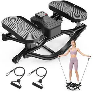 Rock Stepper for Exercise at Home, Portable Rock Stepper Side to Side with Resitance Bands,Full Body Workout Stepper Exercise Machine Low-Impact Knee-Friendly for Office Rock Stepper for Exercise at Home, Portable Rock Stepper Side to Side with Resitance Bands,Full Body Workout Stepper Exercise Machine Low-Impact Knee-Friendly for Office