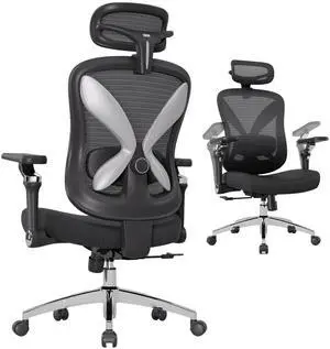 amseatec Ergonomic Mesh Office Chair with 5D Flip-Up Arms & 3D Lumbar Support, 2D Headrest, 4-Position Recline Lock, High Back Desk Chair 350lbs, Breathable Computer Chair for Home Office-Black amseatec Ergonomic Mesh Office Chair with 5D Flip-Up Arms & 3D Lumbar Support, 2D Headrest, 4-Position Recline Lock, High Back Desk Chair 350lbs, Breathable Computer Chair for Home Office-Black