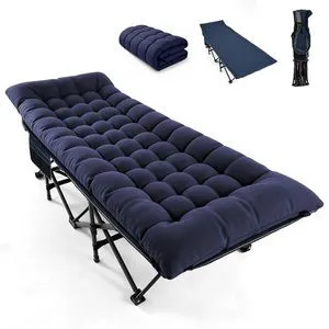 Camping Cot for Adults, Heavy-Duty Folding Cots with Thick Mattress, 1200D Double-Layer Oxford Portable Compact Sleeping Bed for Indoor & Outdoor, Travel, Home Office Nap (Navy Blue Thick) Camping Cot for Adults, Heavy-Duty Folding Cots with Thick Mattress, 1200D Double-Layer Oxford Portable Compact Sleeping Bed for Indoor & Outdoor, Travel, Home Office Nap (Navy Blue Thick)