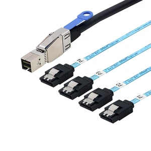 2PCS SFF-8644 to 4 Sata 7 Pin Cable External Mini SAS HD SFF-8644 to 4 Port SATA Cable, Hard Disk Data Server Raid Cable 1 Meter 3.2 FT 2PCS SFF-8644 to 4 Sata 7 Pin Cable External Mini SAS HD SFF-8644 to 4 Port SATA Cable, Hard Disk Data Server Raid Cable 1 Meter 3.2 FT