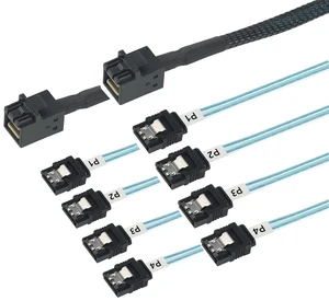 2PCS Internal Mini SAS to SATA Cable SFF-8643 to SATA Forward Breakout Compatible with Raid Controller Hard Drive 2PCS Internal Mini SAS to SATA Cable SFF-8643 to SATA Forward Breakout Compatible with Raid Controller Hard Drive