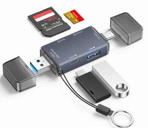 USB 3.0 Type C Card Reader Multi Functional 6 in 1 SD TF Card Reader OTG Flash Drive with USB/USB-C Slot for Computer Mobile Phone USB 3.0 Type C Card Reader Multi Functional 6 in 1 SD TF Card Reader OTG Flash Drive with USB/USB-C Slot for Computer Mobile Phone