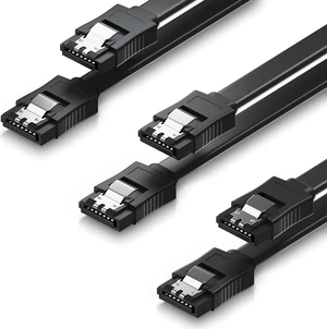 SATA Cable III, Upgrade Pure Copper, 3 Pack SATA Cable III 6Gbps Straight HDD SDD Data Cable with Locking Latch Compatible for SATA HDD, SSD, CD Driver, CD Writer - 19.7 Inch, Black SATA Cable III, Upgrade Pure Copper, 3 Pack SATA Cable III 6Gbps Straight HDD SDD Data Cable with Locking Latch Compatible for SATA HDD, SSD, CD Driver, CD Writer - 19.7 Inch, Black