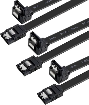 SATA Cable III, 3 Pack SATA Cable III 6Gbps 90 Degree Right Angle with Locking Latch 15 Inch for SATA HDD, SSD, CD Driver, CD Writer - Black SATA Cable III, 3 Pack SATA Cable III 6Gbps 90 Degree Right Angle with Locking Latch 15 Inch for SATA HDD, SSD, CD Driver, CD Writer - Black
