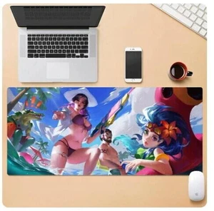 League of Legends Pool Party Summer Theme mouse pad Extended Gaming Mouse Pad with Stitched Edges, Large Mouse pad with Non-Slip Rubber Base for Work & Gaming, Office & Home300/250mm League of Legends Pool Party Summer Theme mouse pad Extended Gaming Mouse Pad with Stitched Edges, Large Mouse pad with Non-Slip Rubber Base for Work & Gaming, Office & Home300/250mm