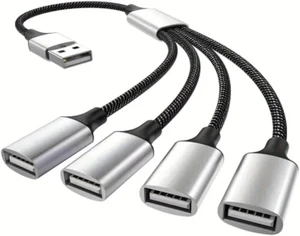 USB Splitter USB 1 Male to 4 Female USB Hub Extension Cable, USB Splitter Adapter for Mac Macbook,Car,Xbox One Series X/S,Flash Drive,HDD,Laptop.0.8ft USB Splitter USB 1 Male to 4 Female USB Hub Extension Cable, USB Splitter Adapter for Mac Macbook,Car,Xbox One Series X/S,Flash Drive,HDD,Laptop.0.8ft