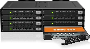 ICY DOCK ToughArmor MB998V4P-B 8-Bay U.2/U.3 NVMe SSD PCIe 4.0 Mobile Rack for a Single 5.25" Drive Bay (4 x SlimSAS 8i SFF-8654) ICY DOCK ToughArmor MB998V4P-B 8-Bay U.2/U.3 NVMe SSD PCIe 4.0 Mobile Rack for a Single 5.25" Drive Bay (4 x SlimSAS 8i SFF-8654)