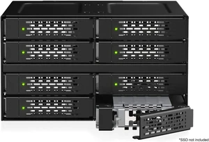 ICY DOCK ToughArmor MB508V5P-B 8-Bay 15 mm U.2/U.3 NVMe SSD Mobile Rack Cage for Dual 5.25" Drive Bay (4 x MCIO 8i SFF-TA-1016) ICY DOCK ToughArmor MB508V5P-B 8-Bay 15 mm U.2/U.3 NVMe SSD Mobile Rack Cage for Dual 5.25" Drive Bay (4 x MCIO 8i SFF-TA-1016)
