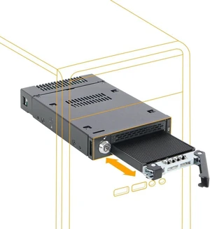 Icy Dock ToughArmor MB833MK-B V2 Drive Enclosure for 3.5" M.2, PCI Express NVMe 4.0 - SFF-8654 SlimSAS Host Interface Internal - Black Icy Dock ToughArmor MB833MK-B V2 Drive Enclosure for 3.5" M.2, PCI Express NVMe 4.0 - SFF-8654 SlimSAS Host Interface Internal - Black