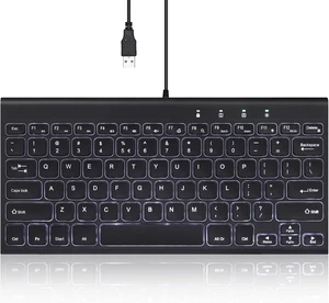 Perixx PERIBOARD-429 Wired Mini Backlit Keyboard - Thin and Silent Scissor Keys - White Backlight Color - US English Perixx PERIBOARD-429 Wired Mini Backlit Keyboard - Thin and Silent Scissor Keys - White Backlight Color - US English