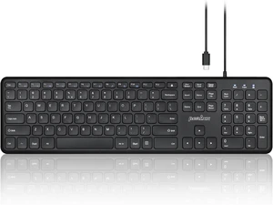 Perixx PERIBOARD-210C Wired Full-Size USB C Keyboard with Quiet Scissor Keys - Compatible with Windows, macOS, and Android Tablet and Laptops - Black - US English Perixx PERIBOARD-210C Wired Full-Size USB C Keyboard with Quiet Scissor Keys - Compatible with Windows, macOS, and Android Tablet and Laptops - Black - US English