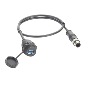 IP67 Industrial USB 3.0 Connection Cable USB A Female Socket to M12 5Pin B Code Male Flush Panel Mount Bulkhead Cable Compatible with IFM EC2099 for PDM360 NG Module,HMI,Control Panel (0.5M/1.64FT) IP67 Industrial USB 3.0 Connection Cable USB A Female Socket to M12 5Pin B Code Male Flush Panel Mount Bulkhead Cable Compatible with IFM EC2099 for PDM360 NG Module,HMI,Control Panel (0.5M/1.64FT)
