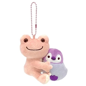 Pickles the Frog Mascot Sea Friends Pair Pink Plush Keychain Penguin