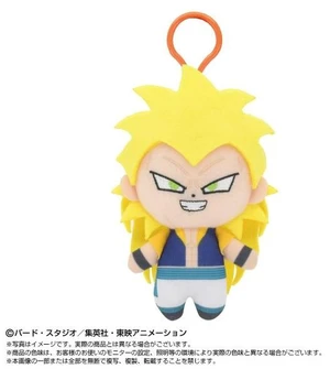 Japan Super Saiyan 3 Gotenks Chibi Plush Mascot with Plastic Hook