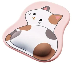 Japan Elecom Animal Mouse Pad Urethane Gel Turning Cat