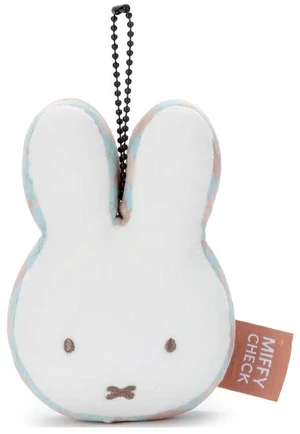 Japan Miffy Mocchi-Mocchi Ball Chain Mascot Blue Plush Face Die-Cut