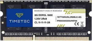 Timetec 8GB DDR3L / DDR3 1600MHz (DDR3L-1600) PC3L-12800 / PC3-12800(PC3L-12800S) Non-ECC Unbuffered 1.35V/1.5V CL11 2Rx8 204 Pin SODIMM Laptop Notebook PC Computer Memory RAM Module Upgrade Black PCB Timetec 8GB DDR3L / DDR3 1600MHz (DDR3L-1600) PC3L-12800 / PC3-12800(PC3L-12800S) Non-ECC Unbuffered 1.35V/1.5V CL11 2Rx8 204 Pin SODIMM Laptop Notebook PC Computer Memory RAM Module Upgrade Black PCB