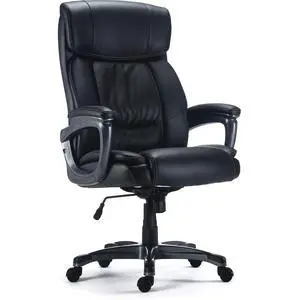STAPLES Lockland Ergonomic Managers Office Chair, Big & Tall Cushioned, Adjustable Height, Metal Frame, Bonded Leather, for Workspace, Home, or Gaming, Black STAPLES Lockland Ergonomic Managers Office Chair, Big & Tall Cushioned, Adjustable Height, Metal Frame, Bonded Leather, for Workspace, Home, or Gaming, Black