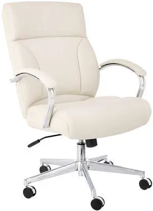 Amazon Basics Executive Desk Chair with Easy Assembly, Adjustable Height, 275lb Capacity, Oversized Cushion, 29.13"D x 25.2"W x 43.11"H, Ivory Bonded Leather Amazon Basics Executive Desk Chair with Easy Assembly, Adjustable Height, 275lb Capacity, Oversized Cushion, 29.13"D x 25.2"W x 43.11"H, Ivory Bonded Leather