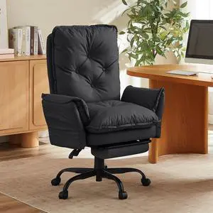 Bestier Cross Legged Office Chair with Footrest, High Back Criss Cross Chair with Reversible Armrests and Wheels, Big and Tall Reclining Office Chair for Home PU Leather Black Bestier Cross Legged Office Chair with Footrest, High Back Criss Cross Chair with Reversible Armrests and Wheels, Big and Tall Reclining Office Chair for Home PU Leather Black