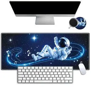 Mouse Pad Gaming Mousepad 31.5x11.8 Inch XXL Large + Coasters,Desk Mat with Stitched Edges, Non-Slip Rubber Base, Thick Mouse Pad for Computer, Laptop, Office & Home - Starry Sky Astronaut Note Mouse Pad Gaming Mousepad 31.5x11.8 Inch XXL Large + Coasters,Desk Mat with Stitched Edges, Non-Slip Rubber Base, Thick Mouse Pad for Computer, Laptop, Office & Home - Starry Sky Astronaut Note
