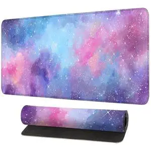 Galaxy Mouse Pad Large, Extended Gaming Desk Mat 31.5 x 11.8 in Watercolor Nebula Starry Sky Design, Stitched Edges, Non-Slip Base, Keyboard and Mouse Pad for Office & Home Galaxy Mouse Pad Large, Extended Gaming Desk Mat 31.5 x 11.8 in Watercolor Nebula Starry Sky Design, Stitched Edges, Non-Slip Base, Keyboard and Mouse Pad for Office & Home