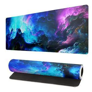 Dazzling Galaxy Gaming Mouse Pad 31.5x11.8 Inch Blue Purple Galaxy Nebula Universe Space Large Mousepad Non-Slip Rubber Base Stitched Edges Keyboard Mouse Mat Desk Pad for Office Home and Game Dazzling Galaxy Gaming Mouse Pad 31.5x11.8 Inch Blue Purple Galaxy Nebula Universe Space Large Mousepad Non-Slip Rubber Base Stitched Edges Keyboard Mouse Mat Desk Pad for Office Home and Game