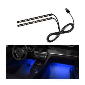 Car LED Strip Light, 24 LEDs RGB Neon Interior Atmosphere Lights, 12V Under Dash Ambient Night Light, USB Port Auto Interior Decorative Lamp, Universal Car Accessories (Blue) Car LED Strip Light, 24 LEDs RGB Neon Interior Atmosphere Lights, 12V Under Dash Ambient Night Light, USB Port Auto Interior Decorative Lamp, Universal Car Accessories (Blue)