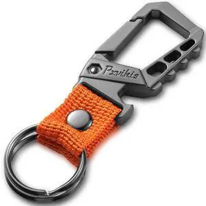 Carabiner clip Keychain metal heavy duty key chain bottle opener holder car key fob belt ring unisex for men and women.Orange Carabiner clip Keychain metal heavy duty key chain bottle opener holder car key fob belt ring unisex for men and women.Orange