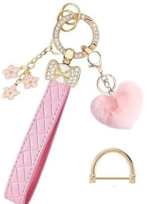 Keychain Wristlet for Women Wristlet Keychains Bracelet Lanyard for Keys With Bow/Flower/Heart Keychain Keychain Wristlet for Women Wristlet Keychains Bracelet Lanyard for Keys With Bow/Flower/Heart Keychain