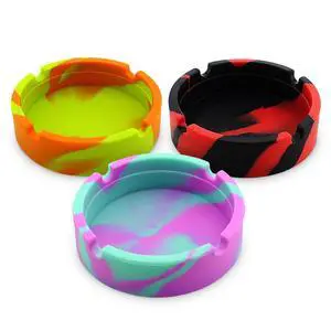 3 Pcs Silicone Ashtray Outdoor Lightweight Heat-Resistant Ash Tray Outdoors 3.3" x 0.9" Easy to Clean, Round Multicolor Small Ashtray for Patio, Home, Travel, Office and Outdoor Table Organization 3 Pcs Silicone Ashtray Outdoor Lightweight Heat-Resistant Ash Tray Outdoors 3.3" x 0.9" Easy to Clean, Round Multicolor Small Ashtray for Patio, Home, Travel, Office and Outdoor Table Organization