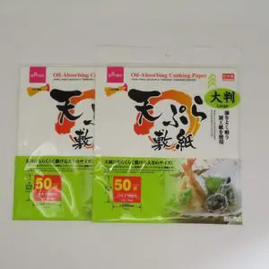 Japanese Oil-absorbing Cooking Paper (9.8 in X 10.6 In) 50 Sheets X 2 Packs, for Tempura Japanese Oil-absorbing Cooking Paper (9.8 in X 10.6 In) 50 Sheets X 2 Packs, for Tempura