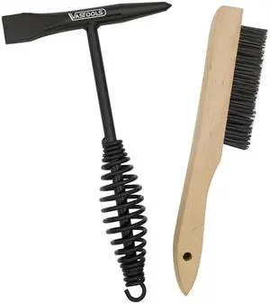 Welding Chipping Hammer with Coil Spring Handle,10.5",Cone and Vertical Chisel/ 10" Wire Brush(Free), Black Welding Chipping Hammer with Coil Spring Handle,10.5",Cone and Vertical Chisel/ 10" Wire Brush(Free), Black