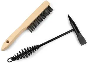 2 Pack Welding Chipping Hammer and Wire Brush Set 11" Hammer with Coil Spring Handle, Cone and Vertical Chisel and 9.8" Stainless Steel Brush for Slag, Spatter, Residue Removal 2 Pack Welding Chipping Hammer and Wire Brush Set 11" Hammer with Coil Spring Handle, Cone and Vertical Chisel and 9.8" Stainless Steel Brush for Slag, Spatter, Residue Removal