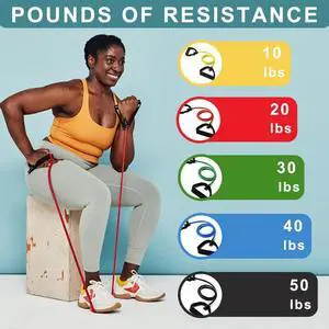 Resistance Bands with Handles, Single Resistance Bands, Exercise Bands with Handles, for Resistance Training, Physical Therapy, Home Workouts, Fitness, Pilates, Boxing Strength Training (20lbs) Resistance Bands with Handles, Single Resistance Bands, Exercise Bands with Handles, for Resistance Training, Physical Therapy, Home Workouts, Fitness, Pilates, Boxing Strength Training (20lbs)