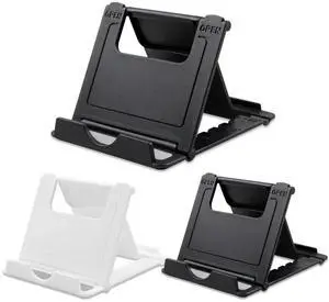 3-Pack Foldable Cell Phone Stand Holder Portable Adjustable Desk Kickstand for iPhone, iPad, Android, Kindle 2 Black & 1 White 3-Pack Foldable Cell Phone Stand Holder Portable Adjustable Desk Kickstand for iPhone, iPad, Android, Kindle 2 Black & 1 White