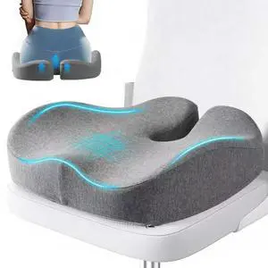Seat Cushions for Office Chairs & Hip Pain Relief, Extra-Dense Coccyx Cushion with Sciatica Support, Ergonomic Design for Desk Chair, Car, Wheelchair, All-Day Comfort (Gray) Seat Cushions for Office Chairs & Hip Pain Relief, Extra-Dense Coccyx Cushion with Sciatica Support, Ergonomic Design for Desk Chair, Car, Wheelchair, All-Day Comfort (Gray)