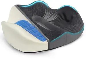 Gel Seat Cushion for Office Chair, Car, or Wheelchair Orthopedic Memory Foam Pad with Cooling Gel for Tailbone, Sciatica, and Back Pain Relief Gel Seat Cushion for Office Chair, Car, or Wheelchair Orthopedic Memory Foam Pad with Cooling Gel for Tailbone, Sciatica, and Back Pain Relief