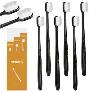 Adult Extra Soft Toothbrush with 20000 Soft Bristles, (Pack of 6) Micro Nano Manual Toothbrushes for Protect Sensitive Gums - Black Adult Extra Soft Toothbrush with 20000 Soft Bristles, (Pack of 6) Micro Nano Manual Toothbrushes for Protect Sensitive Gums - Black