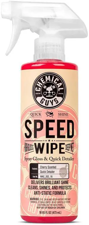 Speed Wipe Quick Detailer - High Gloss, Streak-Free Shine, Detail Spray for Cars, Trucks, Motorcycles, RVs, and More, Safe on Paint, Glass, Wheels, and Trim, Cherry Scent, 16 fl oz Speed Wipe Quick Detailer - High Gloss, Streak-Free Shine, Detail Spray for Cars, Trucks, Motorcycles, RVs, and More, Safe on Paint, Glass, Wheels, and Trim, Cherry Scent, 16 fl oz