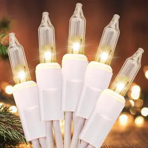 Christmas Lights 100 Count Clear White Wire UL Certified Connectable Warm White String Lights for Christmas Tree,Garland,Home,Patio, Wedding,Party,Festival Decor Christmas Lights 100 Count Clear White Wire UL Certified Connectable Warm White String Lights for Christmas Tree,Garland,Home,Patio, Wedding,Party,Festival Decor