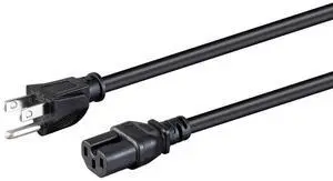 Heavy Duty Power Cord - NEMA 5-15P to IEC 60320 C15, 14AWG, 15A/1875W, 125V, SJT, 8ft, Black Heavy Duty Power Cord - NEMA 5-15P to IEC 60320 C15, 14AWG, 15A/1875W, 125V, SJT, 8ft, Black